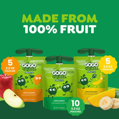 GoGo squeeZ Applesauce On The Go Apple Banana Mango Variety Pack - 20-3.2 Oz - Image 1