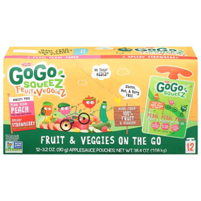 GoGo squeeZ Appl Sce Stwbrry Peach - 38.4 Oz - Image 3