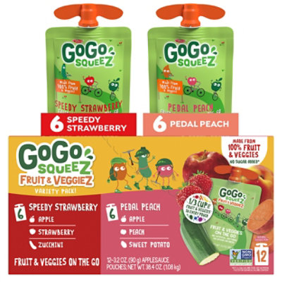 GoGo squeeZ Appl Sce Stwbrry Peach - 38.4 Oz - Image 2
