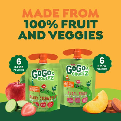 GoGo squeeZ Appl Sce Stwbrry Peach - 38.4 Oz - Image 3