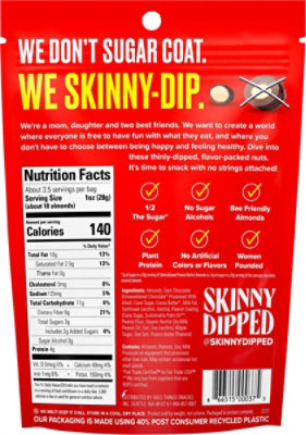 SkinnyDipped Dark Chocolate Peanut Butter Almonds Pouch - 3.5 Oz - Image 6