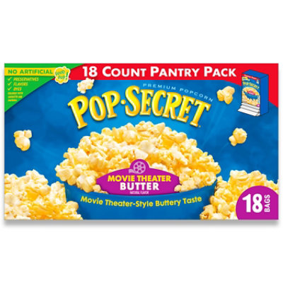 Pop Secret Movie Theater Butter Microwave Popcorn 18 Count - 3 Oz - Image 1