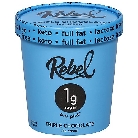 Rebel Ice Cream Triple Chocolate 1 Pint - 473 Ml