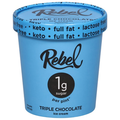Rebel Ice Cream Triple Chocolate 1 Pint - 473 Ml
