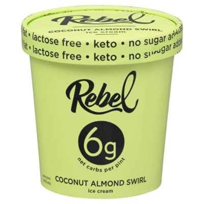 Rebel Ice Cream Coconut Almond Swirl 1 Pint - 473 Ml - Image 3