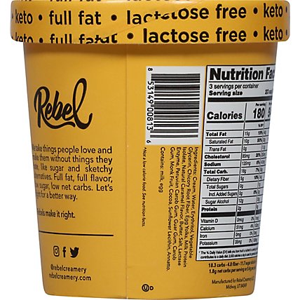 Rebel Ice Cream Salted Caramel 1 Pint - 473 Ml - Image 6
