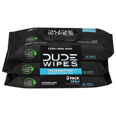 Dude Wipes Flushable 3 Pack - 144 Count - Image 3