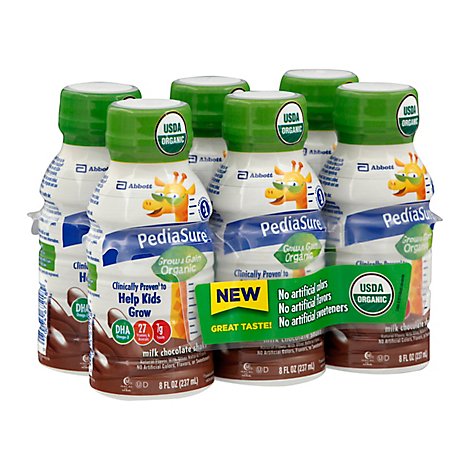  PediaSure Grow & Gain Organic Shake Ready To Drink Milk Chocolate - 6-8 Fl. Oz. 