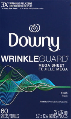Downy WrinkleGuard Dryer Sheets Mega Fresh - 60 Count - Image 2