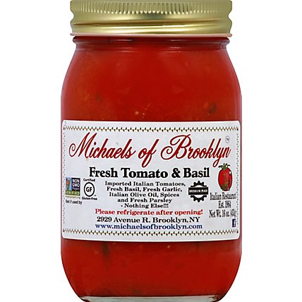 Michaels Of Brooklyn Sauce Fresh Tomato & Basil - 16 Oz - Image 2