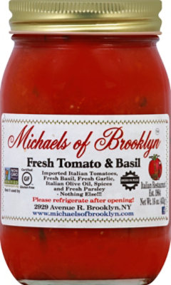 Michaels Of Brooklyn Sauce Fresh Tomato & Basil - 16 Oz - Image 2