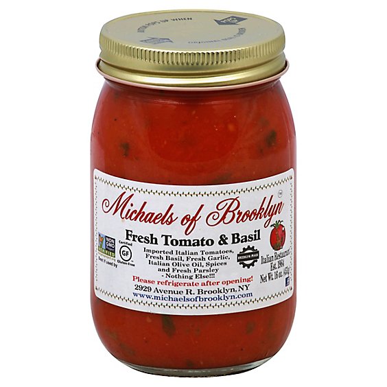 Michaels Of Brooklyn Sauce Fresh Tomato & Basil - 16 Oz