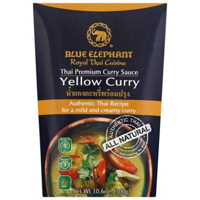 Blue Elephant Curry Sauce Thai Premium Yellow Curry - 10.6 Oz