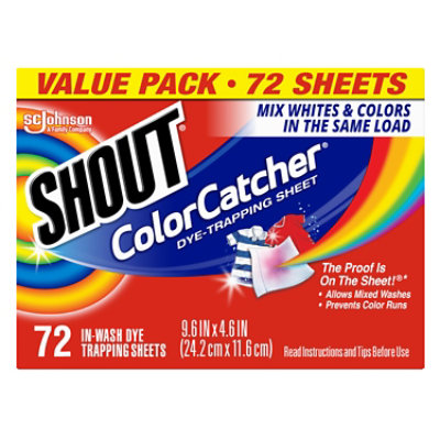 Shout Color Catcher Dye Trapping Sheets - 72 Count - Image 1