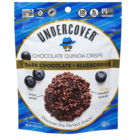 Undercover Dark Chocolate + Blueberries Quinoa Crisps - 2 Oz