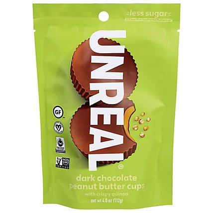 Unreal Peanut Butter Cups Dark Chocolate Crispy Quinoa - 4 Oz - Image 1