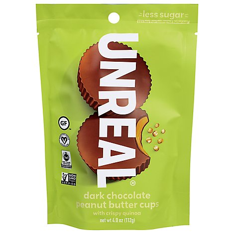Unreal Peanut Butter Cups Dark Chocolate Crispy Quinoa - 4 Oz