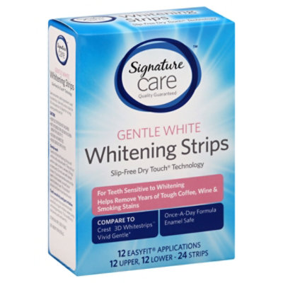 Signature Select/Care Whitening Strips Gentle White - 24 Count