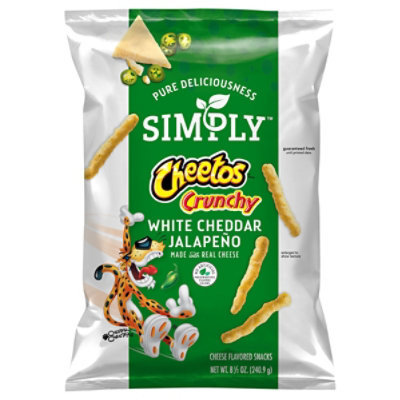 Cheetos Simply Cheese Flavored Snacks Crunchy White Cheddar Jalapeno - 8.5 Oz