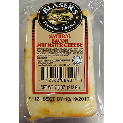 Blasers Muenster Cheese W/Bacon Pieces - 7.5 Oz - Image 1