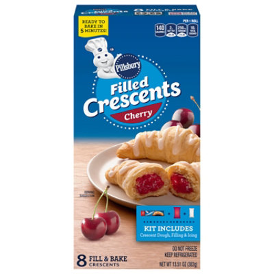 Pillsbury Filled Crescents Cherry Fill & Bake Crescents 8 Count - 13.51 Oz - Image 1