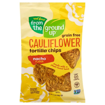 From The Ground Up Cauliflower Tortilla Chips Nacho - 4.5 Oz - Image 3