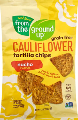 From The Ground Up Cauliflower Tortilla Chips Nacho - 4.5 Oz - Image 2