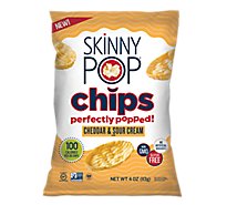 SkinnyPop Cheddar and Sour Cream Popcorn Chips - 4 Oz