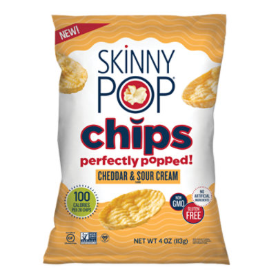 SkinnyPop Popped Chips Cheddar & Sour Cream - 4 Oz