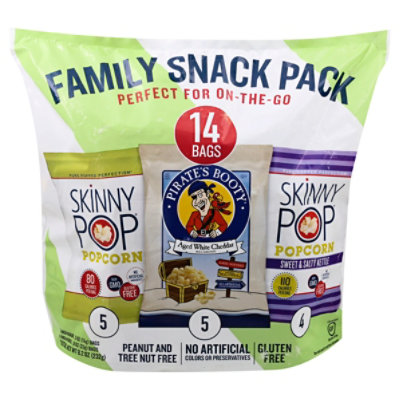 SkinnyPop And Pirate's Booty Family Snack Pack Individual Snack Sized Bags - 14 Count - Image 3