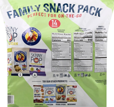 SkinnyPop And Pirate's Booty Family Snack Pack Individual Snack Sized Bags - 14 Count - Image 6