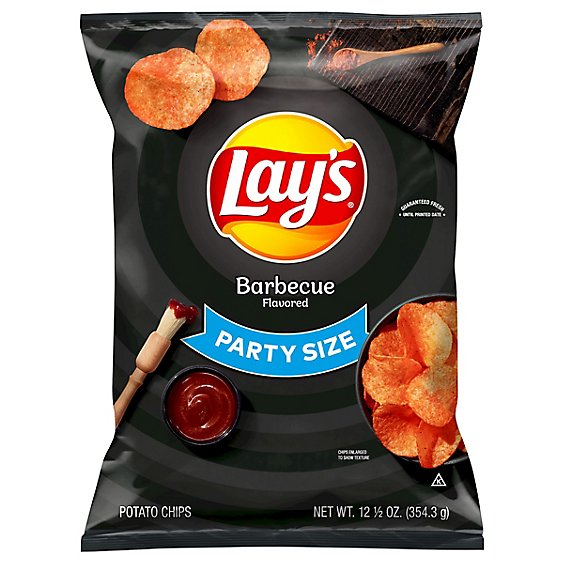 Lays Potato Chips Barbecue Party Size - 12.5 Oz