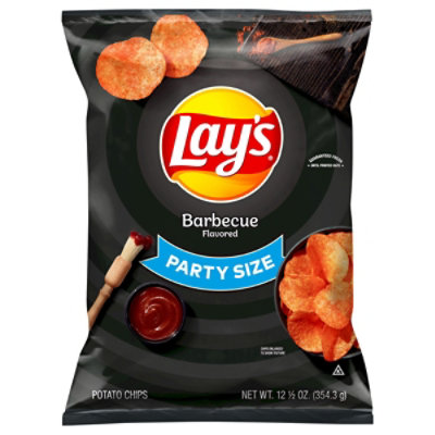 Lays Potato Chips Barbecue Party Size - 12.5 Oz