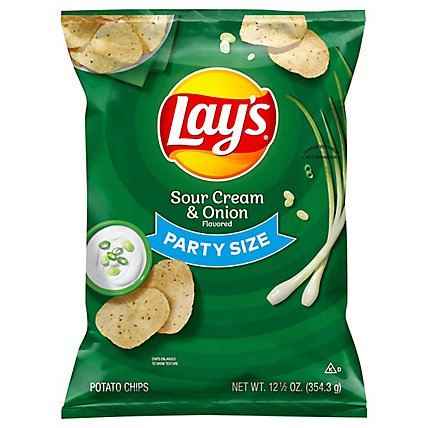 Lays Potato Chips Sour Cream & Onion Party Size - 12.5 Oz - Image 1