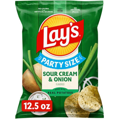 Lays Potato Chips Sour Cream & Onion Party Size - 12.5 Oz - Image 2
