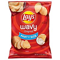Lays Potato Chips Wavy Original Party Size - 13 Oz - Image 1
