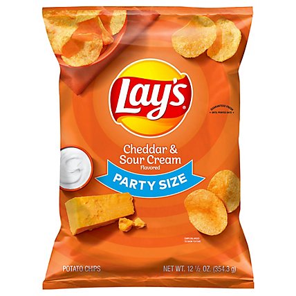Lays Potato Chips Cheddar & Sour Cream Party Size - 12.5 Oz - Image 2