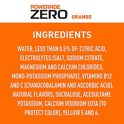POWERADE Sports Drink Electrolyte Enhanced Zero Sugar Orange - 28 Fl. Oz. - Image 5