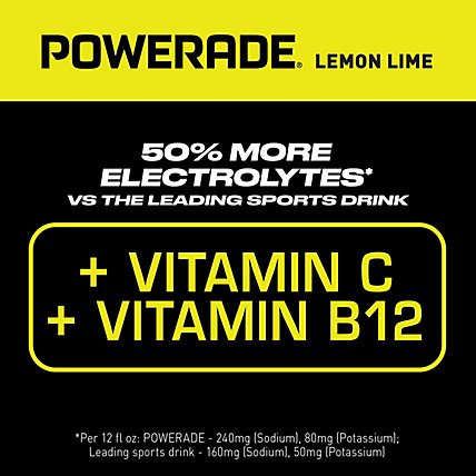 POWERADE Sports Drink Electrolyte Enhanced Lemon Lime - 28 Fl. Oz. - Image 3