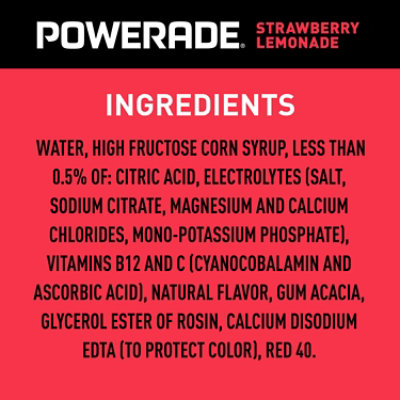 POWERADE Sports Drink Electrolyte Enhanced Strawberry Lemonade - 28 Fl. Oz. - Image 5