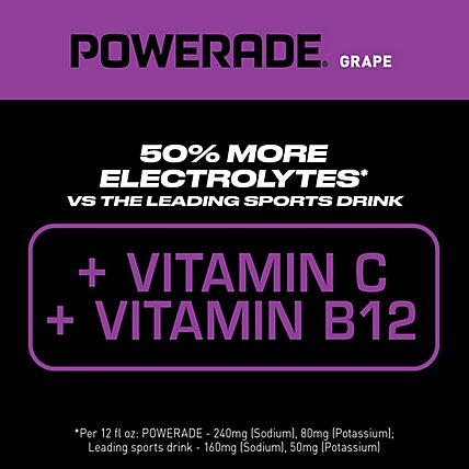 POWERADE Sports Drink Electrolyte Enhanced Grape - 28 Fl. Oz. - Image 3