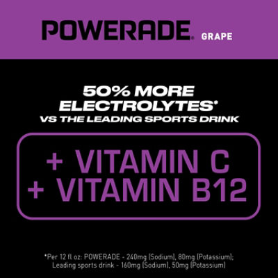 POWERADE Sports Drink Electrolyte Enhanced Grape - 28 Fl. Oz. - Image 4