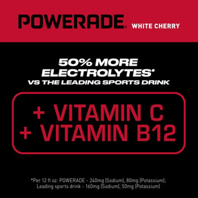 POWERADE Sports Drink Electrolyte Enhanced White Cherry - 28 Fl. Oz. - Image 3