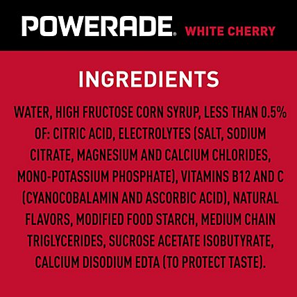 POWERADE Sports Drink Electrolyte Enhanced White Cherry - 28 Fl. Oz. - Image 5