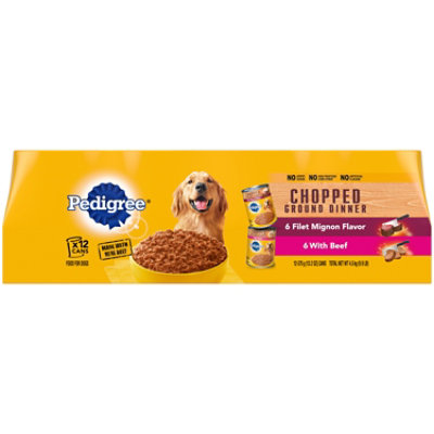 Pedigree Food for Dogs Chopped Ground Dinner Combo Pack - 12-13.2 Oz