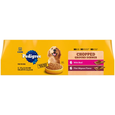 Pedigree Food for Dogs Chopped Ground Dinner Combo Pack - 12-13.2 Oz