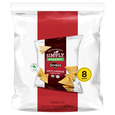 Doritos Simply Organic Tortilla Chips White Cheddar 8 Count 7 Oz