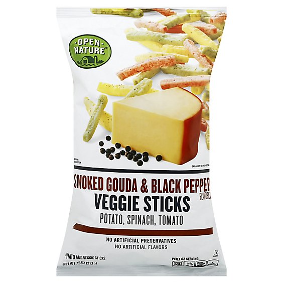 Open Nature Veggie Sticks Smoked Gouda Black Pepper - 7.5 Oz