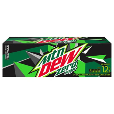 Mountain Dew Soda Zero Sugar Cans 12 12 Fl Oz Albertsons