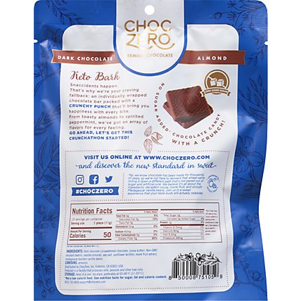 Choczero Bark Dark Chocolate Almond - 6 Oz - Image 6